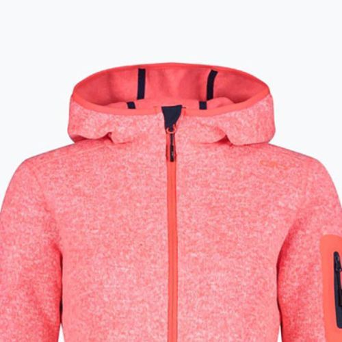 Bluza damska CMP 3H19826 Fix Hood red fluo/bianco