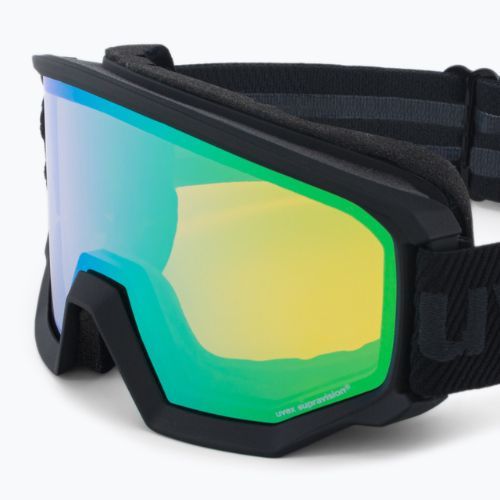 Gogle narciarskie UVEX Athletic FM black matt/mirror green/clear/lasergold lite