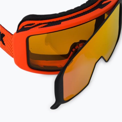 Gogle narciarskie UVEX Saga TO red matt/mirror red laser/gold lite/clear