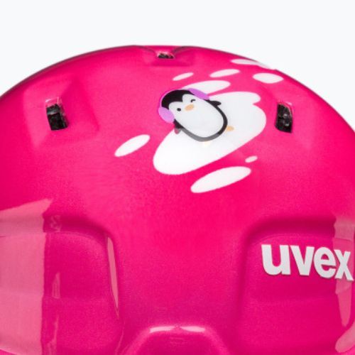 Kask narciarski dziecięcy UVEX Manic pink penguin