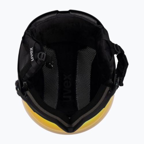 Kask narciarski UVEX Wanted Visor black matt/mirror red smoke