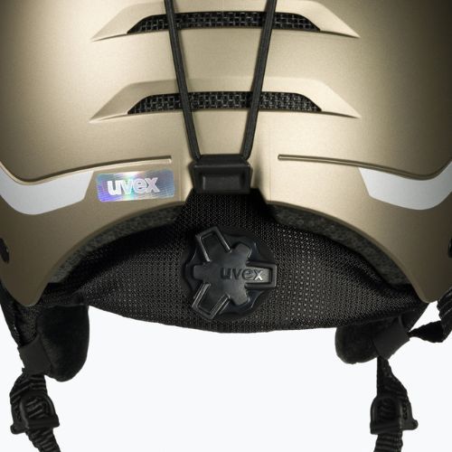 Kask narciarski UVEX Wanted Soft gold silver stripes mat
