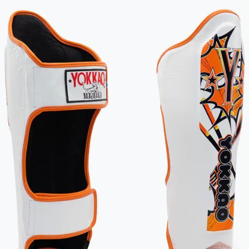 Ochraniacze piszczeli i stóp YOKKAO Pad Thai Shin Guards white