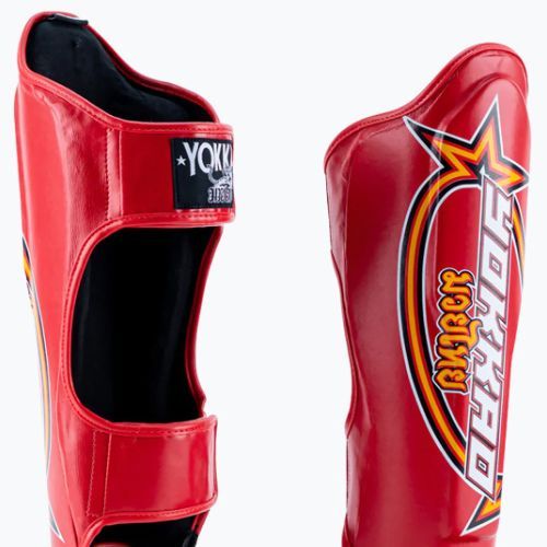 Ochraniacze piszczeli i stóp YOKKAO Vertical Shin Guards red