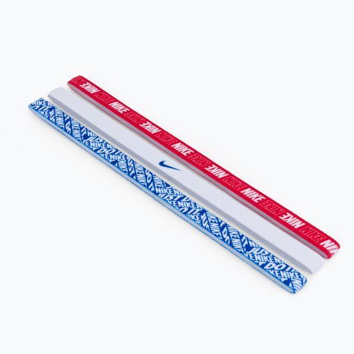 Opaski na głowę Nike Printed Headbands 3 szt. game royal/white/university red