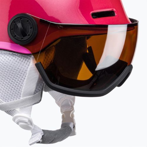 Kask narciarski dziecięcy Salomon Grom Visor glossy pink/tonic orange