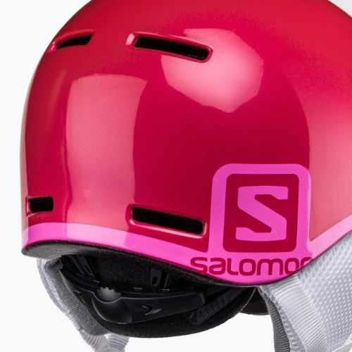 Kask narciarski dziecięcy Salomon Grom Visor Jr glossy pink/tonic orange