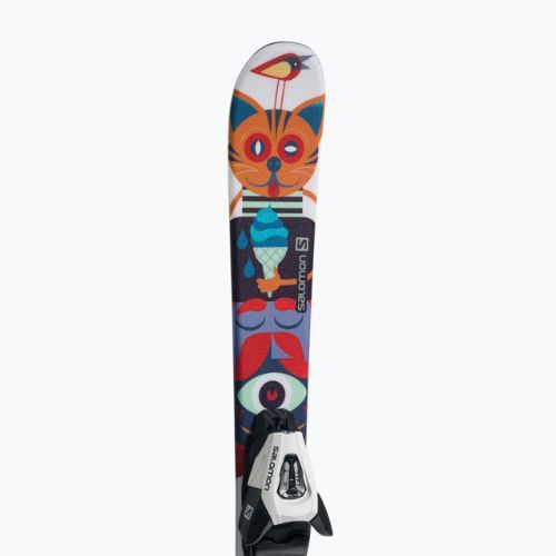 Narty zjazdowe dziecięce Salomon T1 XS + wiązania C5 multicolor