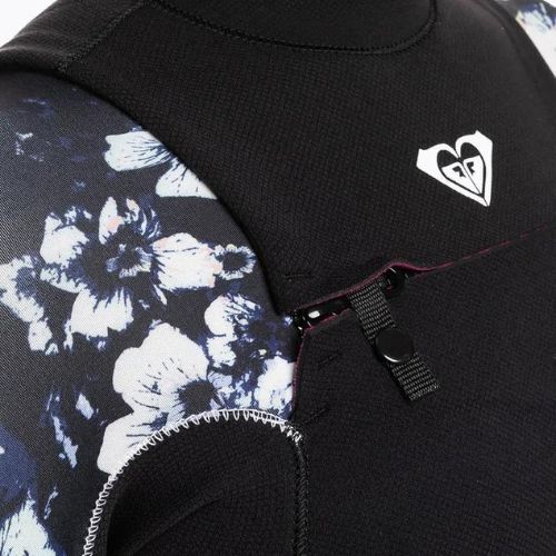 Pianka do pływania damska ROXY 4/3 mm Elite Chest Zip GBS true black/black flowers