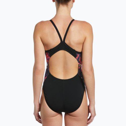 Strój pływacki jednoczęściowy damski Nike Multiple Print Racerback Splice One black