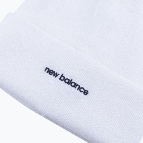 Czapka zimowa damska New Balance Knit Cuffed Beanie Embroider white