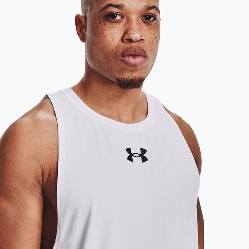 Koszulka koszykarska męska Under Armour Baseline Cotton Tank white/black/black