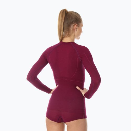 Bluza termoaktywna damska Brubeck Active Wool śliwkowy
