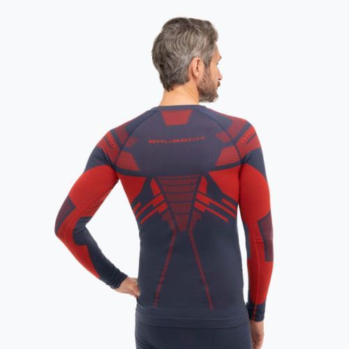 Bluza termoaktywna męska Brubeck Dry ciemnoniebieski/czerwony