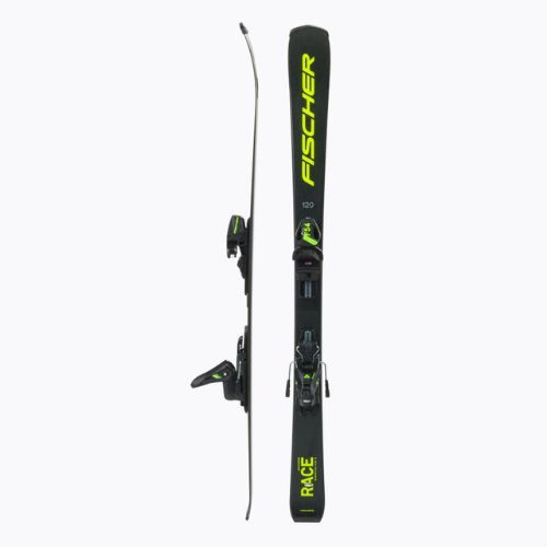 Narty zjazdowe dziecięce Fischer RC4 Race Jr Jrs (90-120) + wiązania FJ4 CA Jrs black/yellow