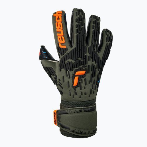 Rękawice bramkarskie Reusch Attrakt Freegel Fusion Goaliator desert green/shock orange/black