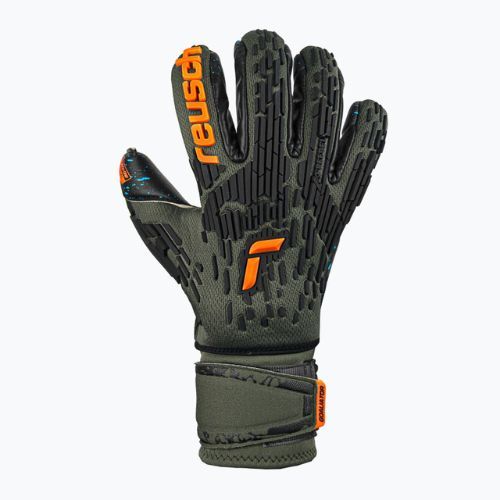 Rękawice bramkarskie Reusch Attrakt Freegel Fusion Ortho-Tec Goaliator desert green/shock orange