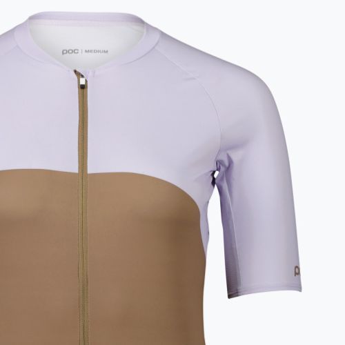 Koszulka rowerowa damska POC Essential Road Print jasper brown/purple quartz