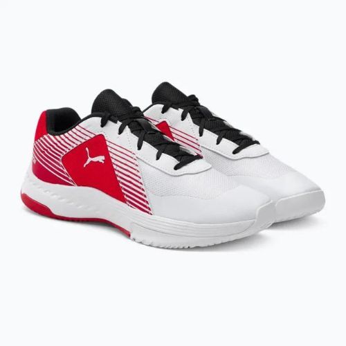 Buty do siatkówki dziecięce PUMA Varion puma white/puma black/high risk red