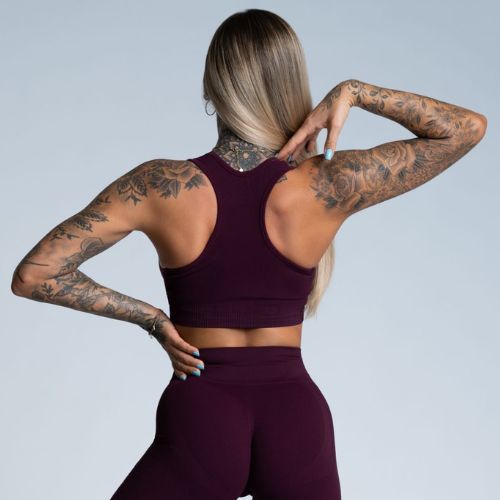 Biustonosz treningowy Gym Glamour Push Up grape
