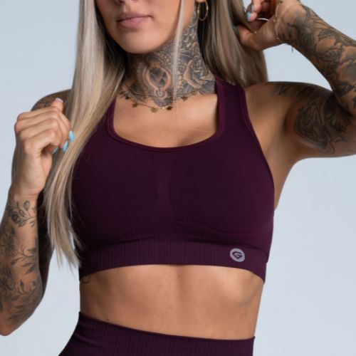 Biustonosz treningowy Gym Glamour Push Up grape