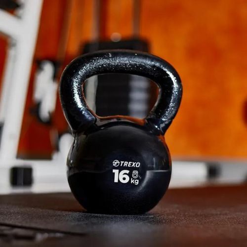 Kettlebell Żeliwny gumowany TREXO VKB16 16 kg