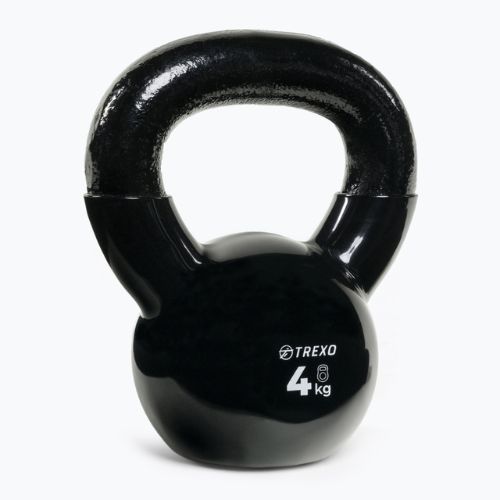 Kettlebell Żeliwny gumowany TREXO VKB04 4 kg