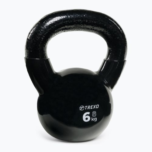 Kettlebell Żeliwny gumowany TREXO VKB06 6 kg