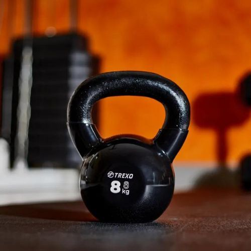 Kettlebell Żeliwny gumowany TREXO VKB08 8 kg