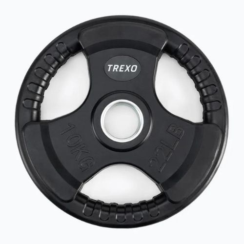 Obciążenie żeliwne ogumowane TREXO RW10 10 kg czarne
