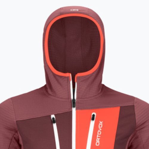 Bluza trekkingowa damska ORTOVOX Fleece Grid Hoody mountain rose