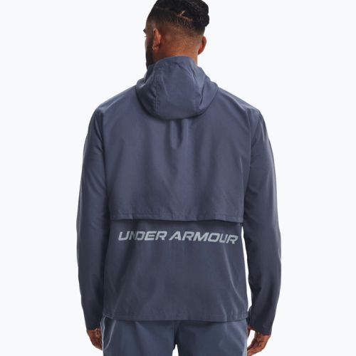 Kurtka do biegania męska Under Armour Storm Run Hooded downpour gray/harbor blue/reflective