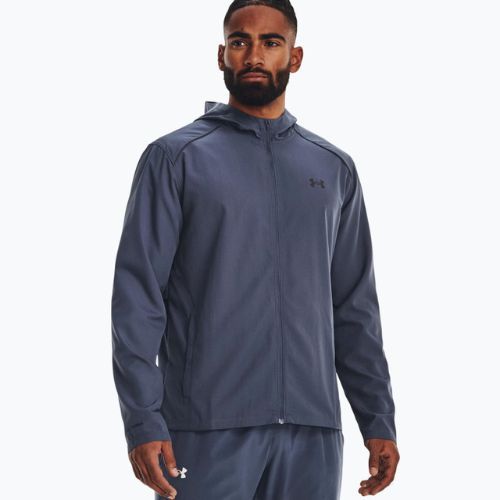 Kurtka do biegania męska Under Armour Storm Run Hooded downpour gray/harbor blue/reflective