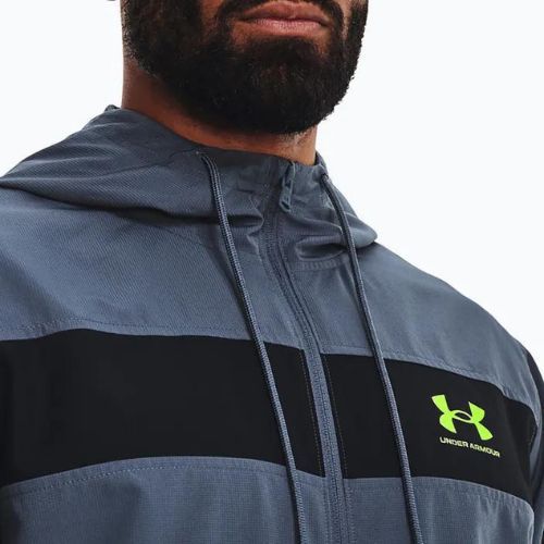 Kurtka przeciwwiatrowa męska Under Armour Sportstyle Windbreaker downpour gray/black/lime surge