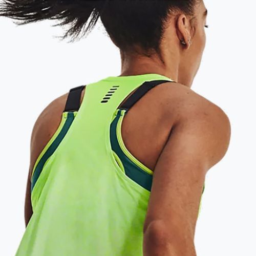 Koszulka do biegania damska Under Armour Rush Cicada Singlet lime surge/halo gray/black