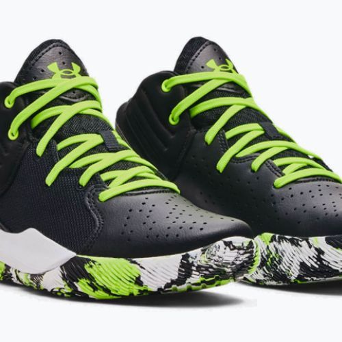 Buty do koszykówki dziecięce Under Armour Gs Jet '21 black/white/lime surge