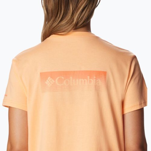 Koszulka trekkingowa damska Columbia North Cascades Cropped peach/framed halftone logo graphic