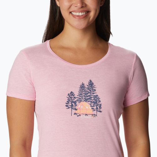 Koszulka trekkingowa damska Columbia Daisy Days Graphic wild rose hthr/best site graphic