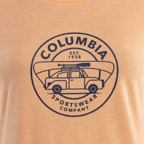 Koszulka trekkingowa damska Columbia Daisy Days Graphic peach hthr/journey to joy graphic