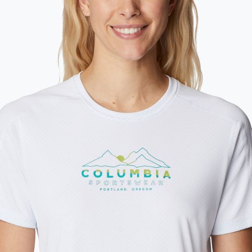 Koszulka trekkingowa damska Columbia Zero Rules Graphic Crew white/csc range lines graphic