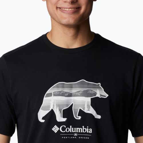 Koszulka trekkingowa męska Columbia Rockaway River Graphic black/scenic stroll graphic