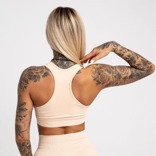Biustonosz treningowy Gym Glamour Compress almond