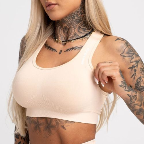 Biustonosz treningowy Gym Glamour Compress almond
