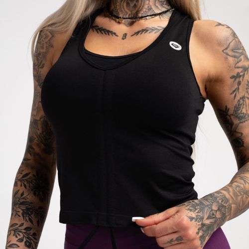 Top treningowy damski Gym Glamour Ściągany black