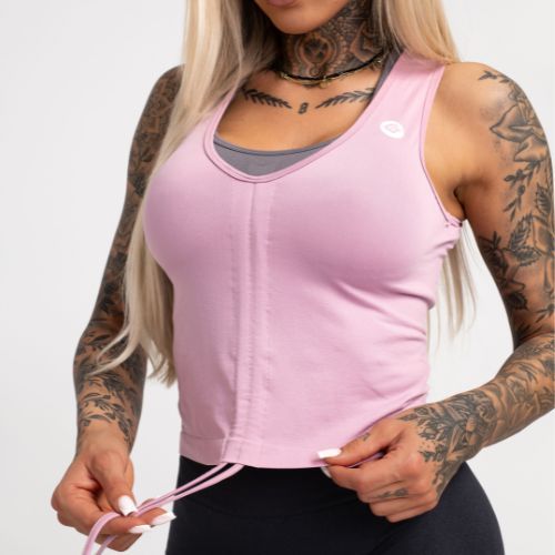 Top treningowy damski Gym Glamour Ściągany pink