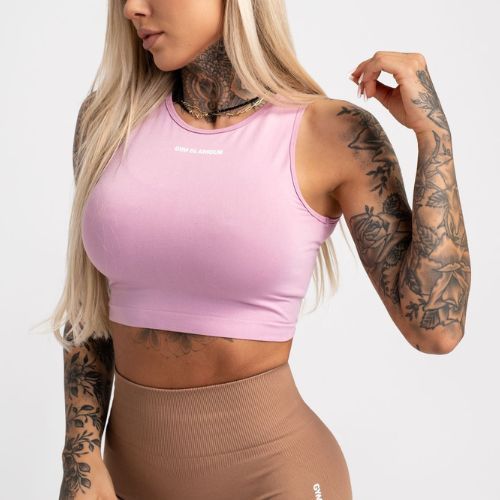 Top treningowy damski Gym Glamour Wiązany pink