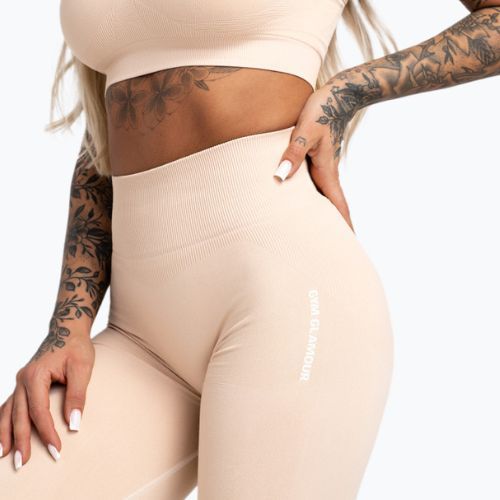 Legginsy treningowe damskie Gym Glamour Compress almond