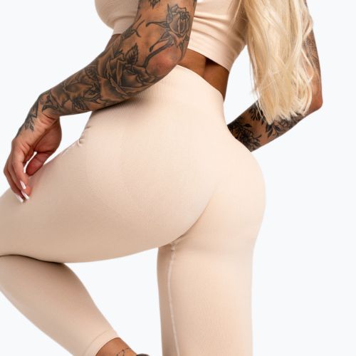 Legginsy treningowe damskie Gym Glamour Compress almond