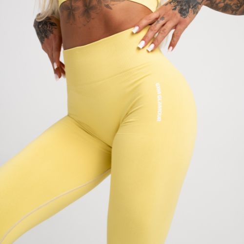 Legginsy treningowe damskie Gym Glamour Compress golden hour