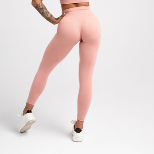 Legginsy treningowe damskie Gym Glamour Compress rose tan